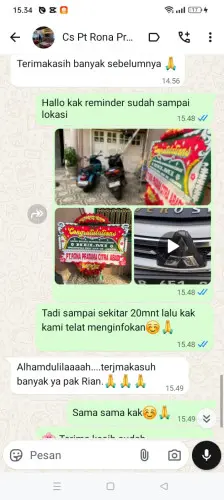 Testimonial Papan Bunga cengkareng